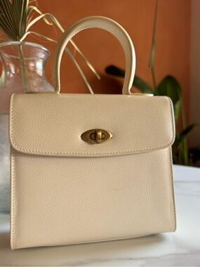 Coach Madison Gracie 4413 Vintage Ivory Leather Top Handle Bag Italy